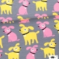 Preview: BIO Jersey Sesse, Hunde rosa, Paapii
