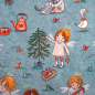 Preview: Baumwoll Popeline SUSAlabims Weihnachtswerkstatt blau, Stoffonkel