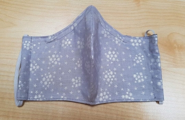 Behelfsmaske Pünktchen grau, Alltagsmaske, Community Mask, Mund-Nase-Bedeckun