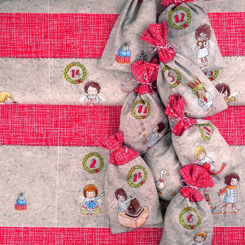 Baumwoll Popeline Susalabims Adventskalender, Stoffonkel