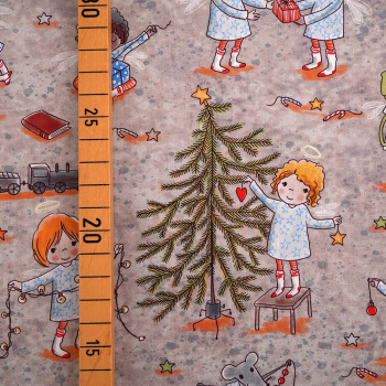 Preview: Baumwoll Popeline SUSAlabims Weihnachtsfest Stoffonkel