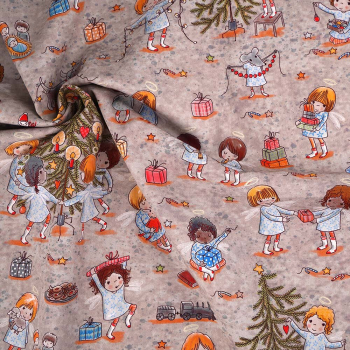Preview: Baumwoll Popeline SUSAlabims Weihnachtsfest Stoffonkel