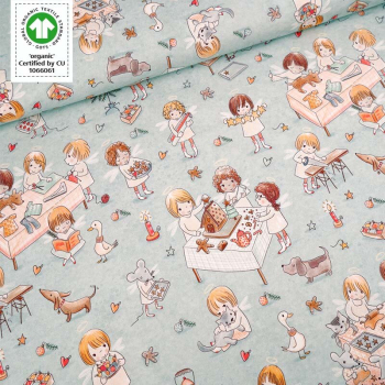 BIO-Jersey SUSAlabims Weihnachtswerkstatt grün, Stoffonkel