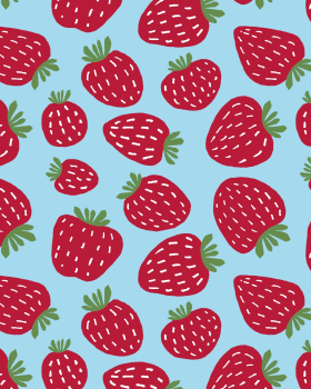 BIO Jersey Erdbeeren, hellblau/rot, Paapii