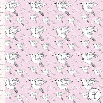 BIO Jersey Fairytale Hummingbird, Vögel rosa, Elvelyckan