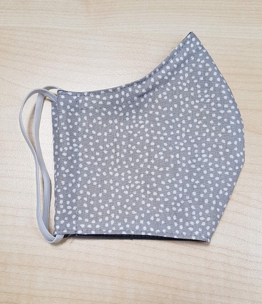 Behelfsmaske Pünktchen grau, Alltagsmaske, Community Mask, Mund-Nase-Bedeckun