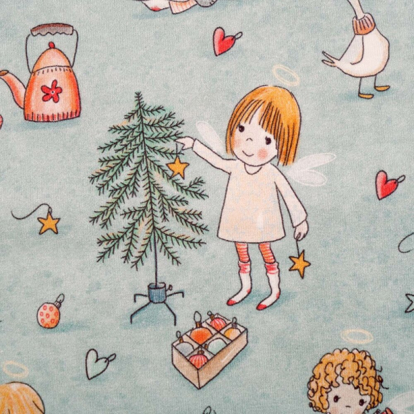 BIO-Jersey SUSAlabims Weihnachtswerkstatt grün, Stoffonkel