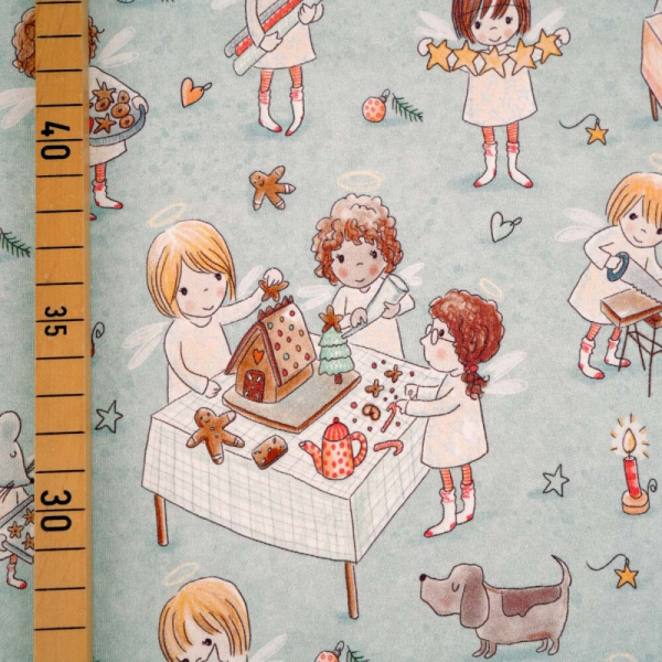 BIO-Jersey SUSAlabims Weihnachtswerkstatt grün, Stoffonkel