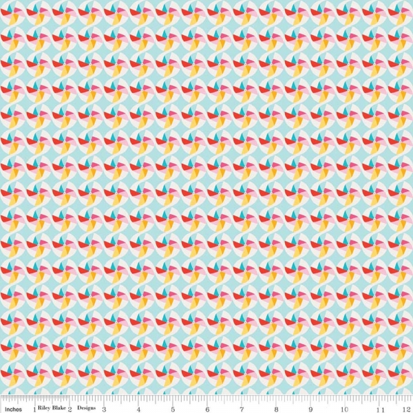Girl crazy, Riley Blake Design, hellblau, Windrad