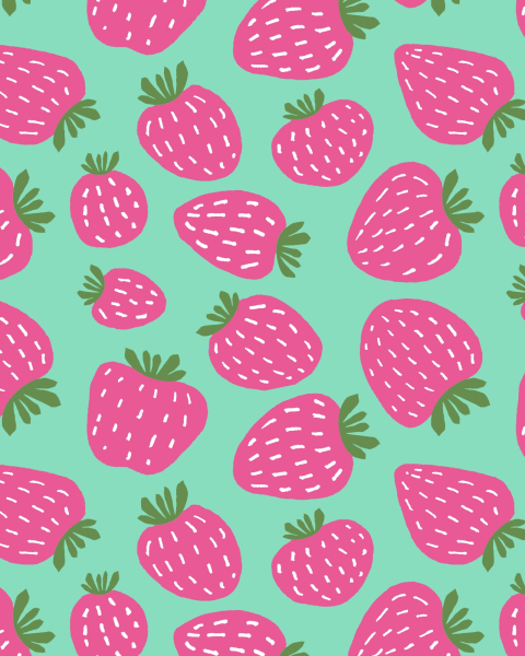 BIO Jersey Erdbeeren, mint/rot, Paapii