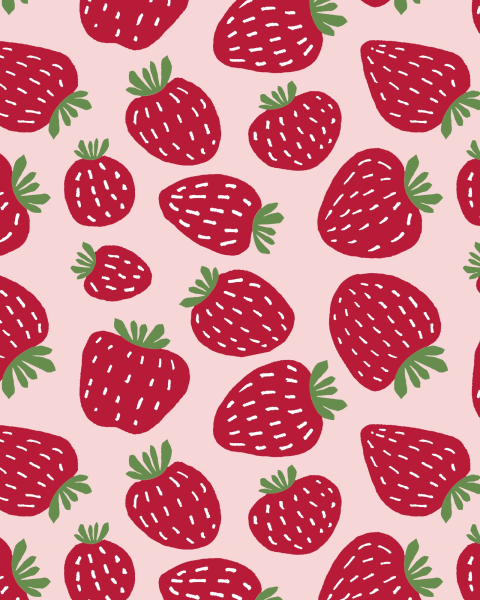 BIO Jersey Erdbeeren, rosa/rot, Paapii