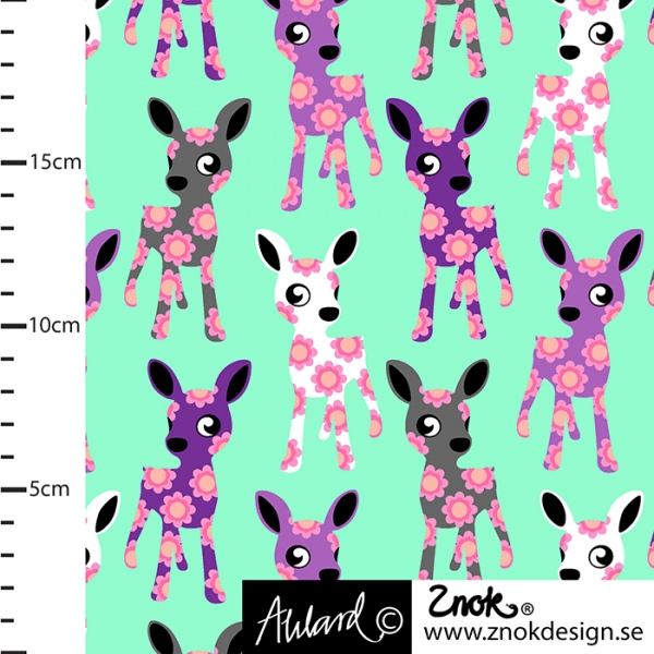 BIO Jersey Znok Bambi Deer mint/lila